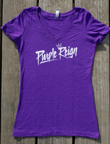 Purple Reign - fitted v-neck