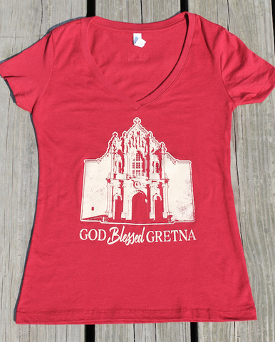 God Blessed Gretna - v-neck